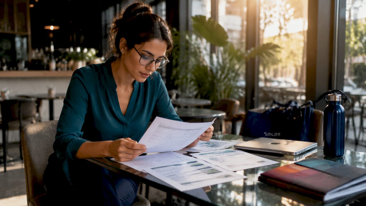 Consultant reviewing apparel ethical sourcing documents
