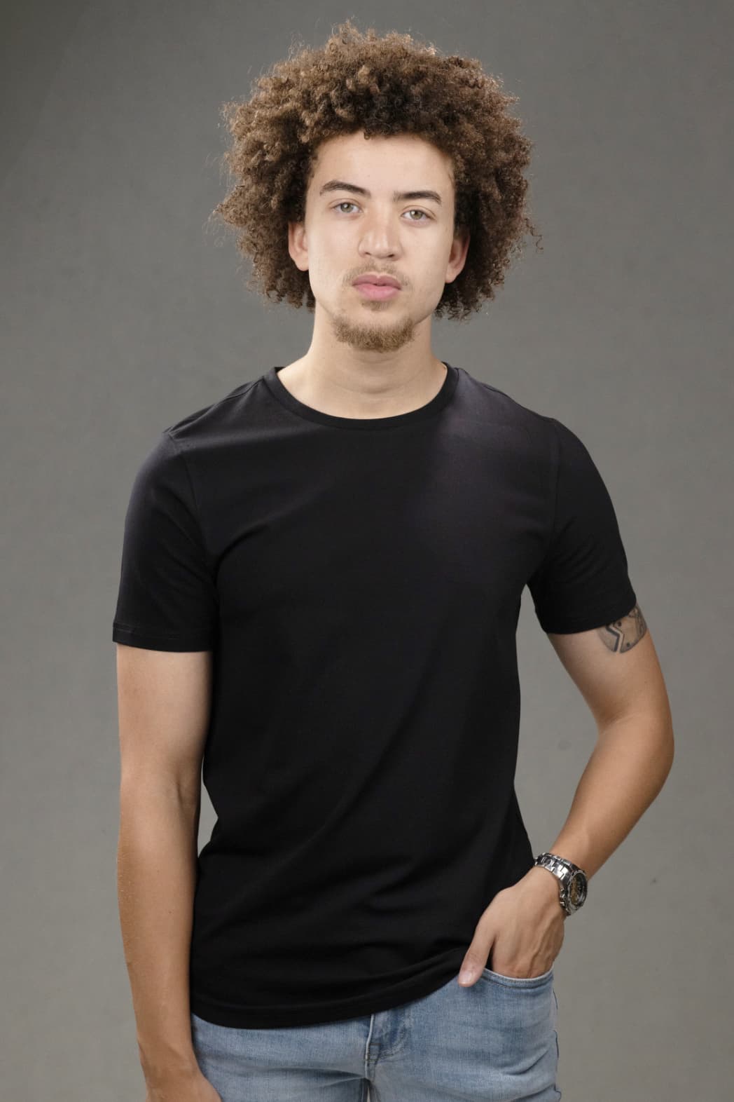Crew Neck Slim fit T-Shirt in Black