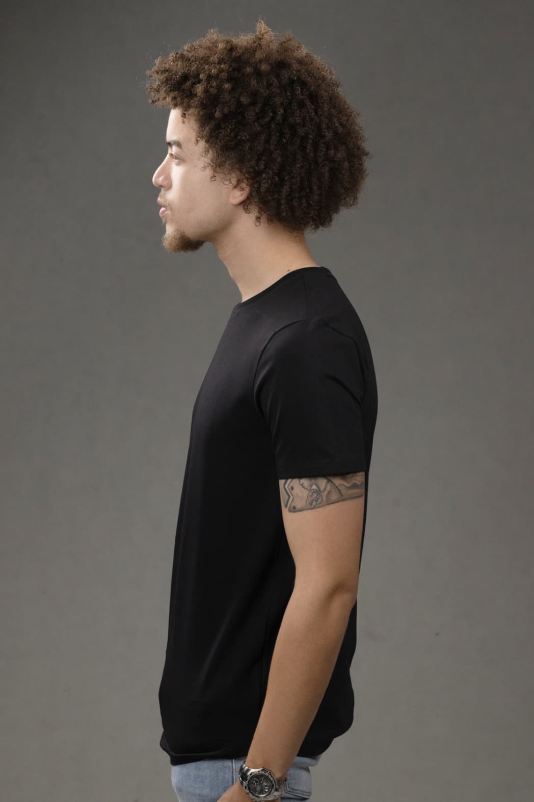 Crew Neck Slim fit T-Shirt in Black
