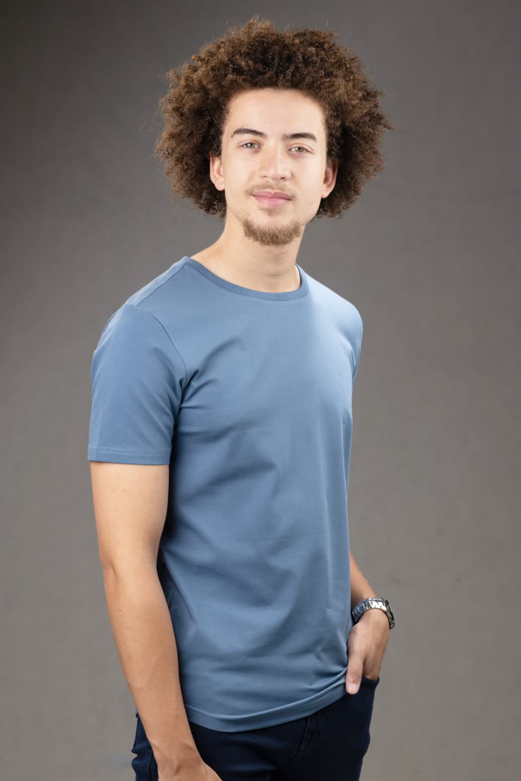 Crew Neck Slim fit T-Shirt in Blue