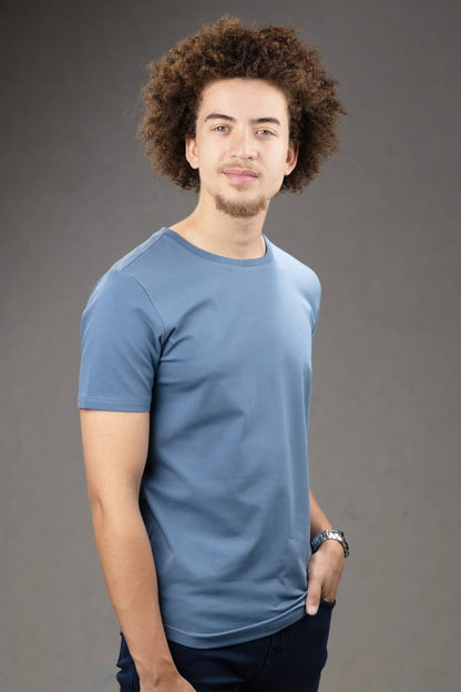Crew Neck Slim fit T-Shirt in Blue