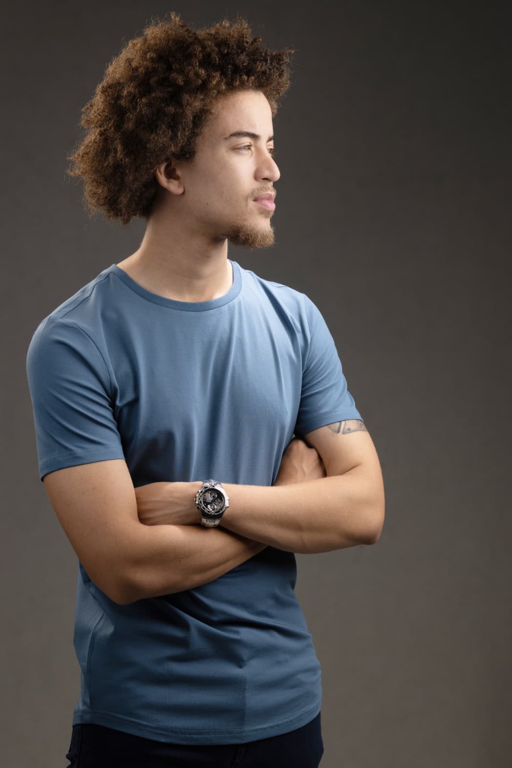 Crew Neck Slim fit T-Shirt in Blue