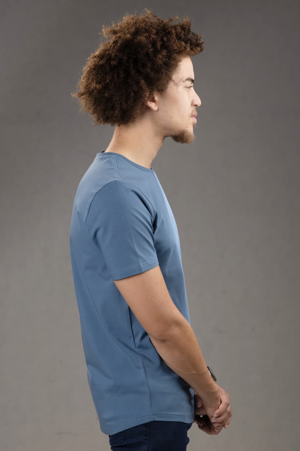 Crew Neck Slim fit T-Shirt in Blue