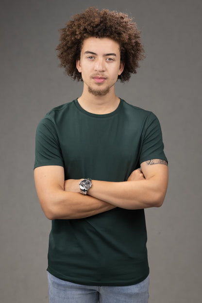 Crew Neck Slim fit T-Shirt in Green