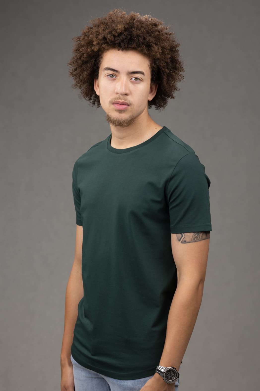 Crew Neck Slim fit T-Shirt in Green