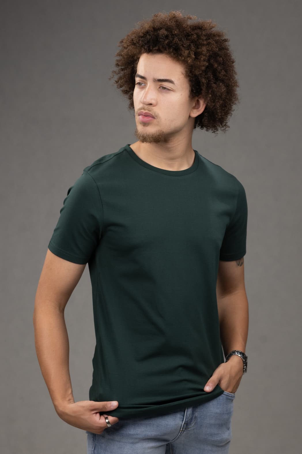 Crew Neck Slim fit T-Shirt in Green