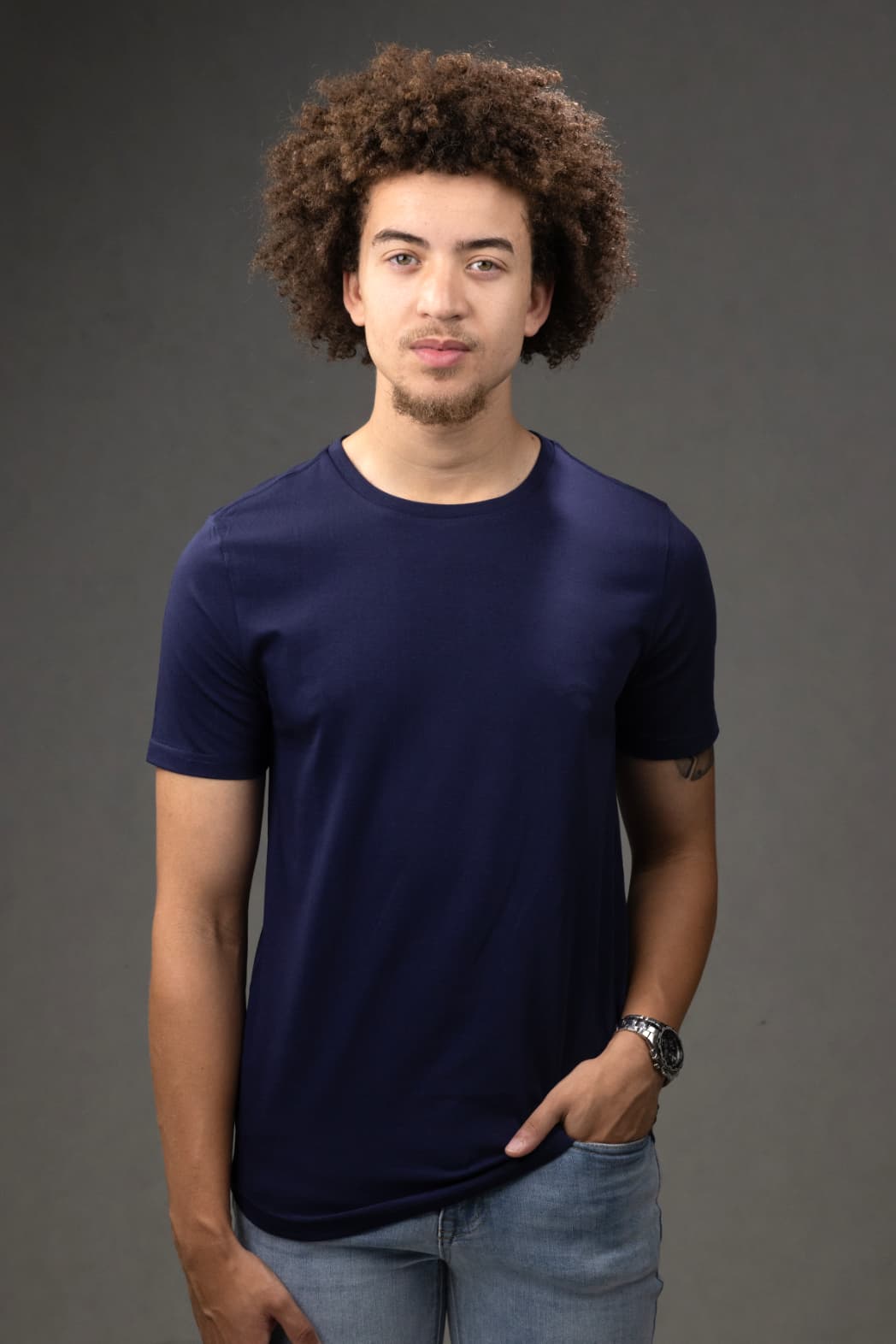 Crew Neck Slim fit T-Shirt in Navy