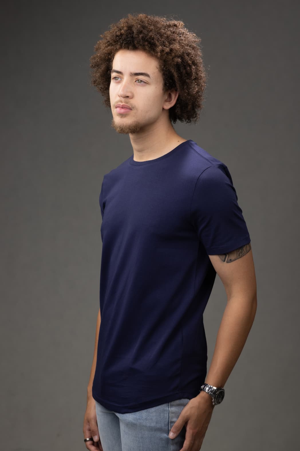 Crew Neck Slim fit T-Shirt in Navy
