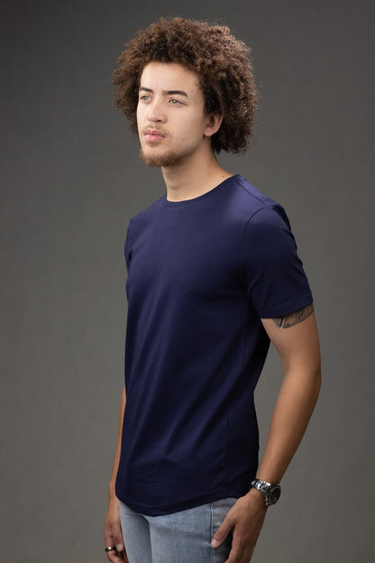 Crew Neck Slim fit T-Shirt in Navy