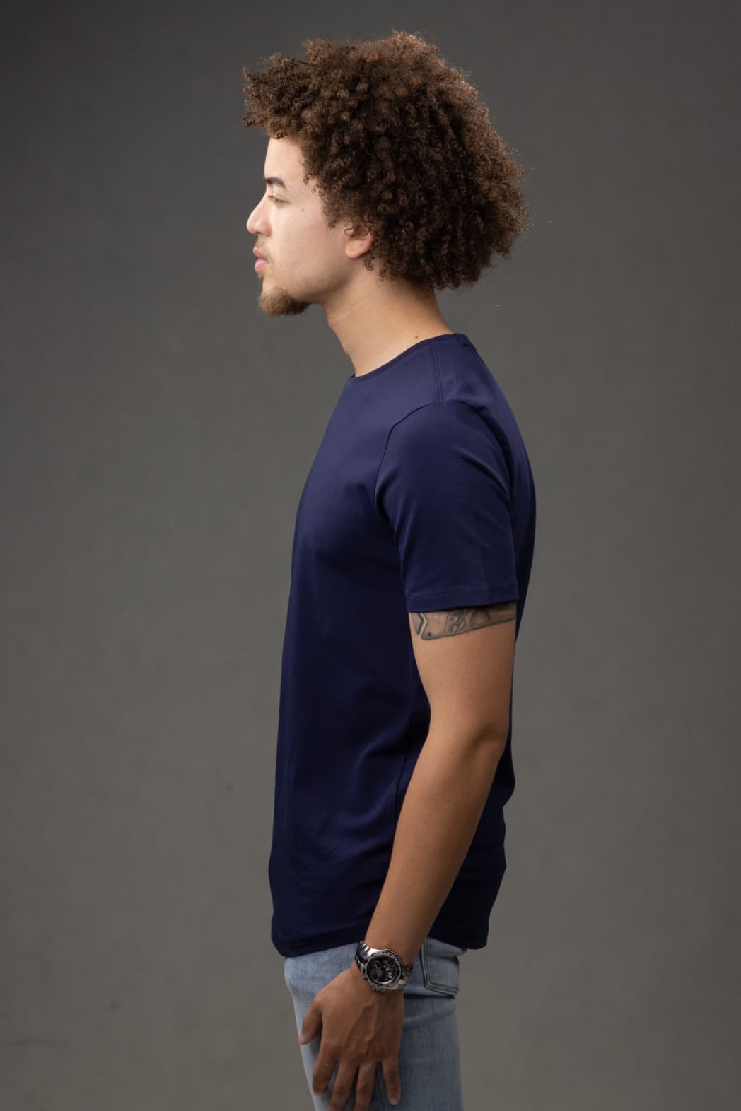 Crew Neck Slim fit T-Shirt in Navy
