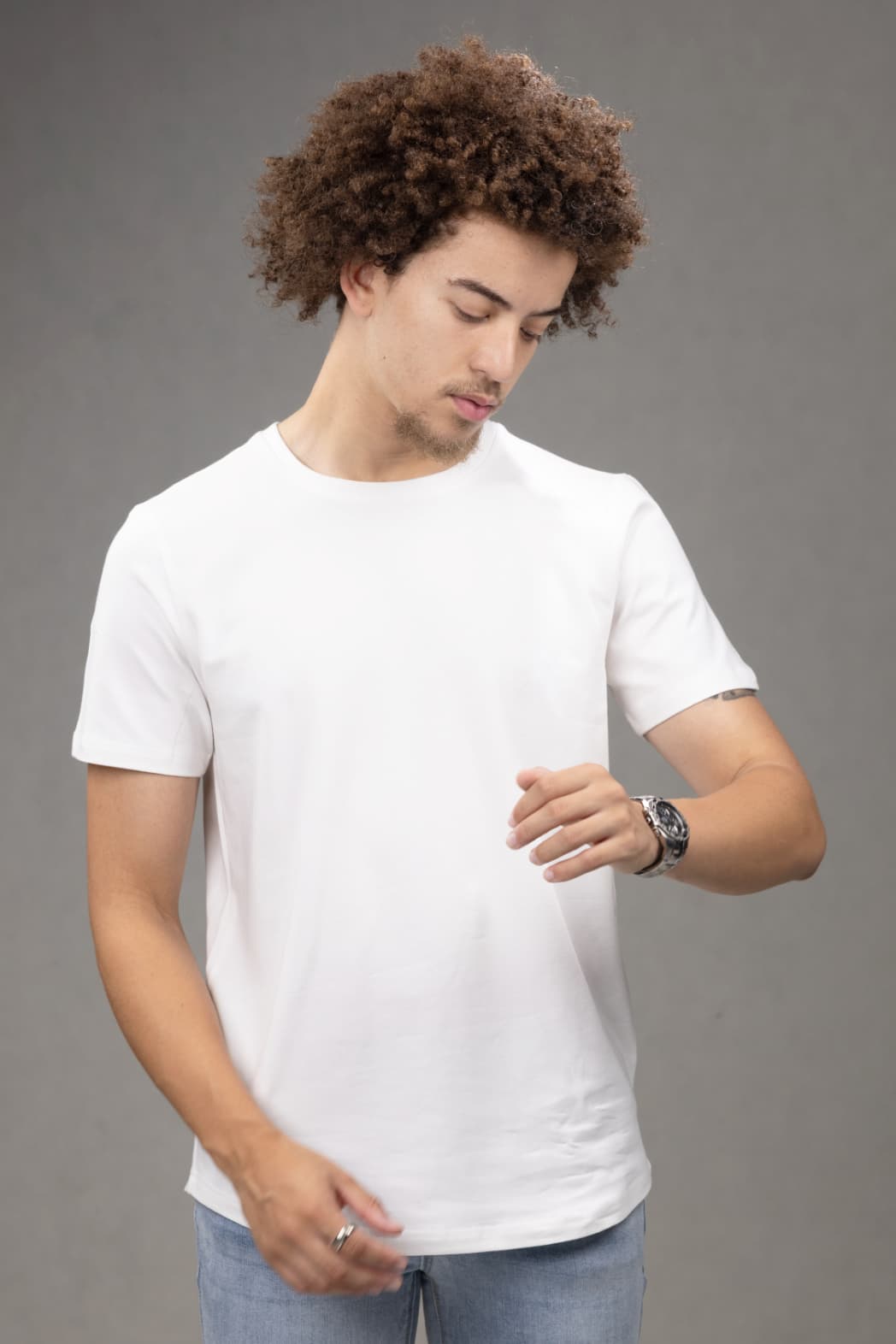 Crew Neck Slim fit T-Shirt in White
