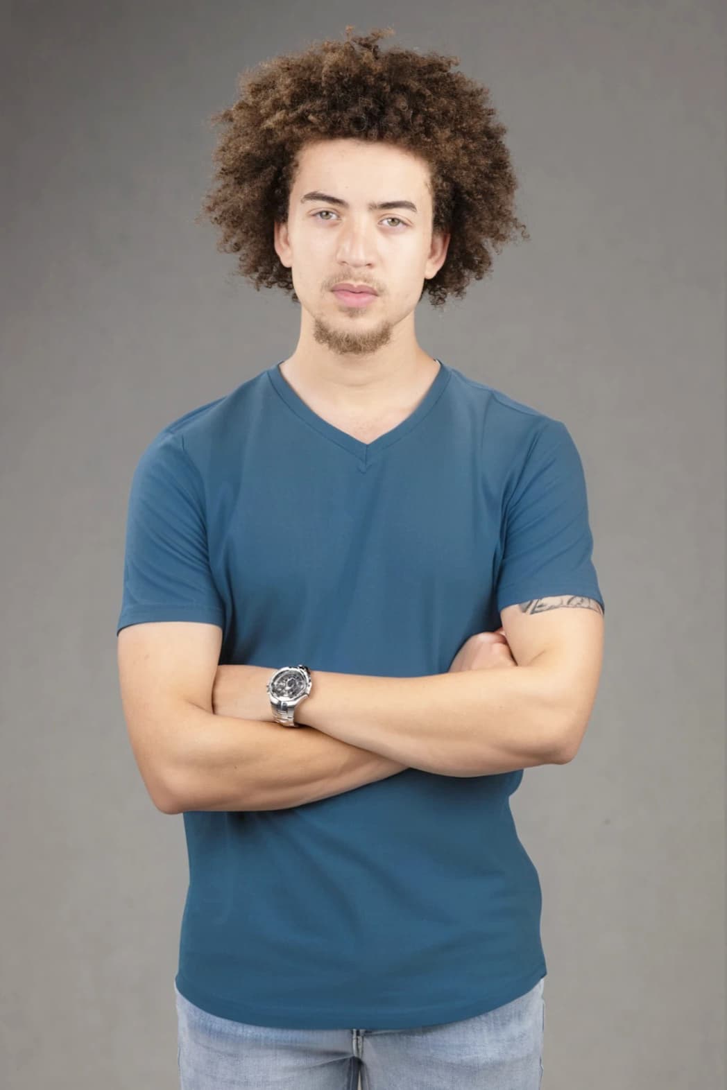 V Neck Slim fit T-Shirt in Blue